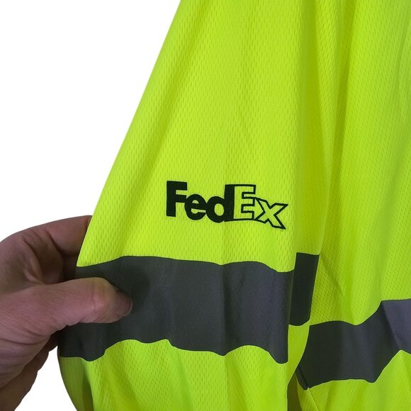 Occunomix FedEx Mens Yellow High-Visibility Safety Shirt Sz XL Reflective - Picture 2 of 10